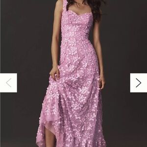 Anthropologie Pink Floral Maxi Dress, Dress The Population Anabel